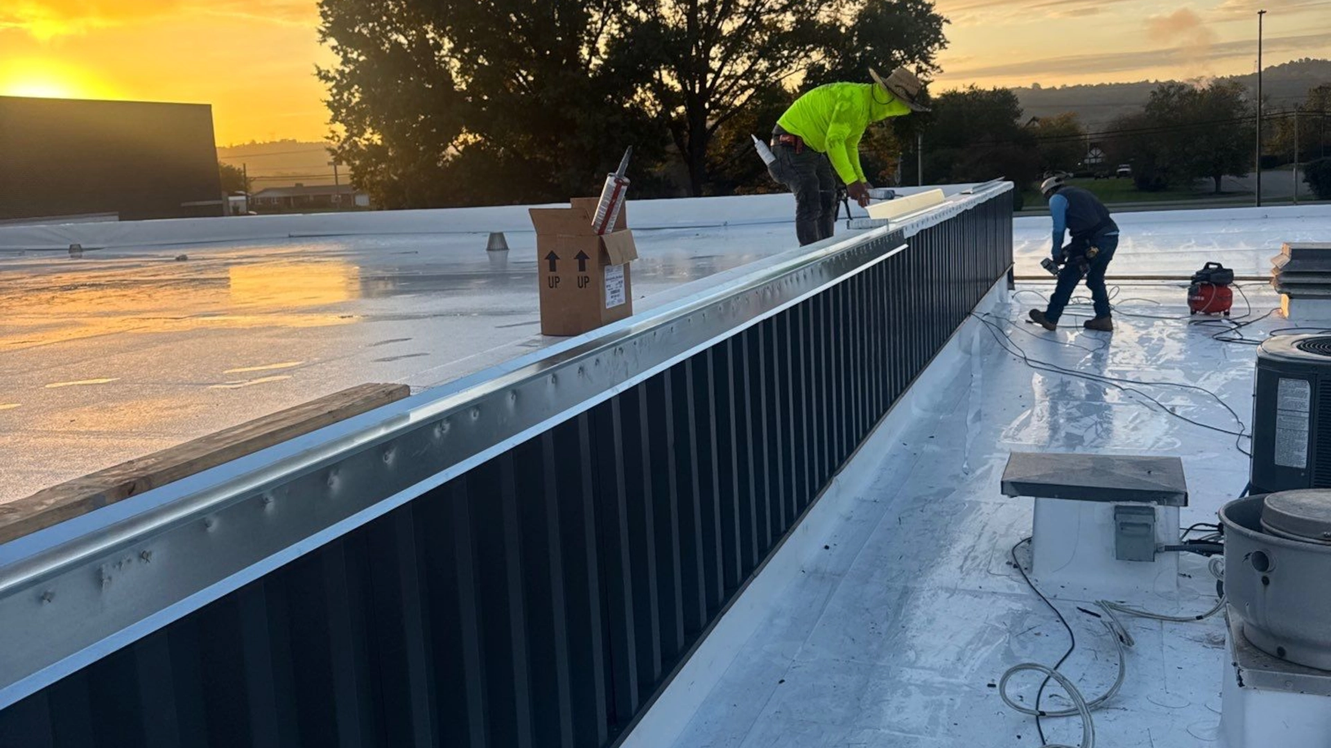 Commercial building with updated siding system