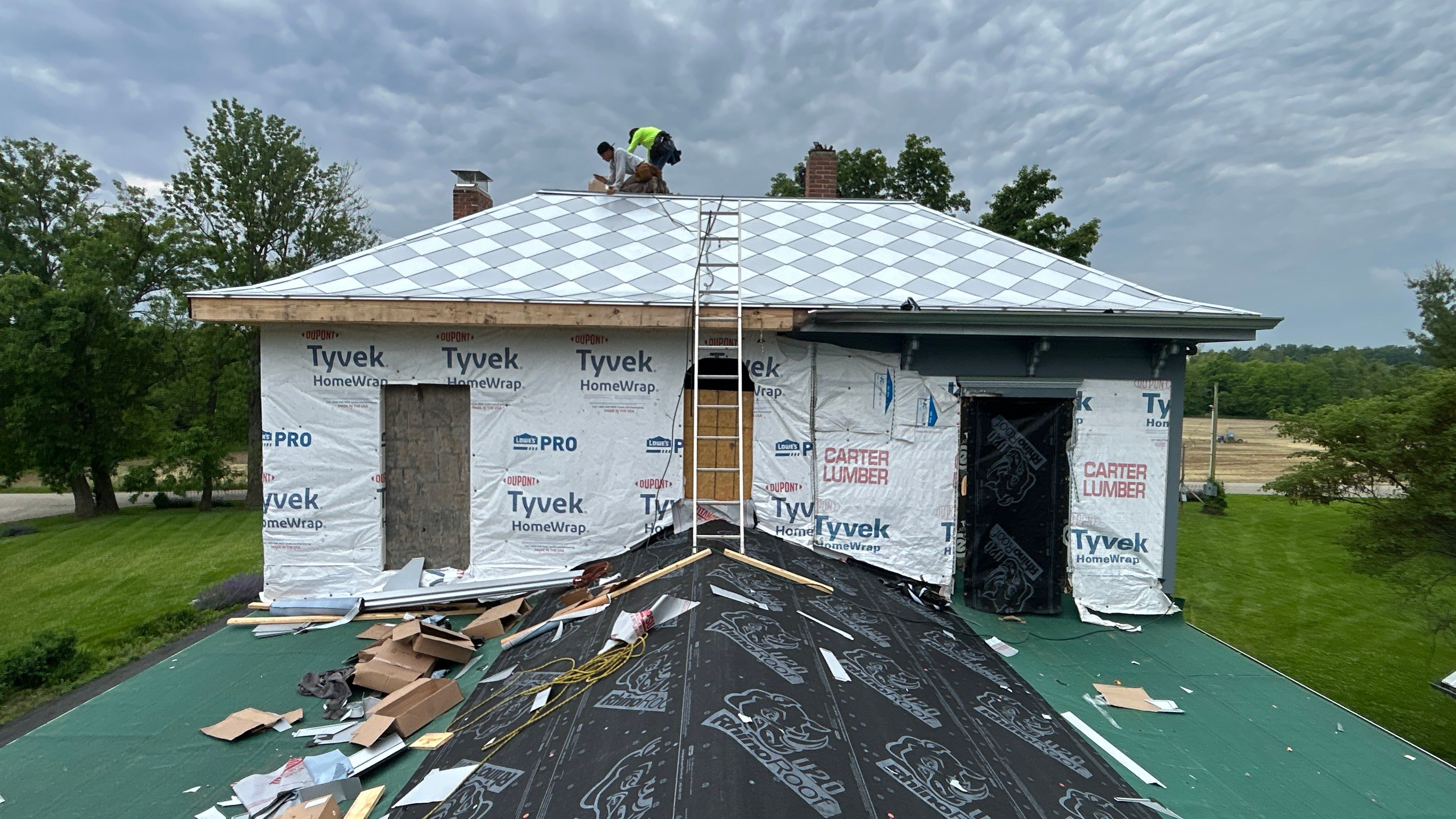 Two color layout plan snapped and measured on the deck